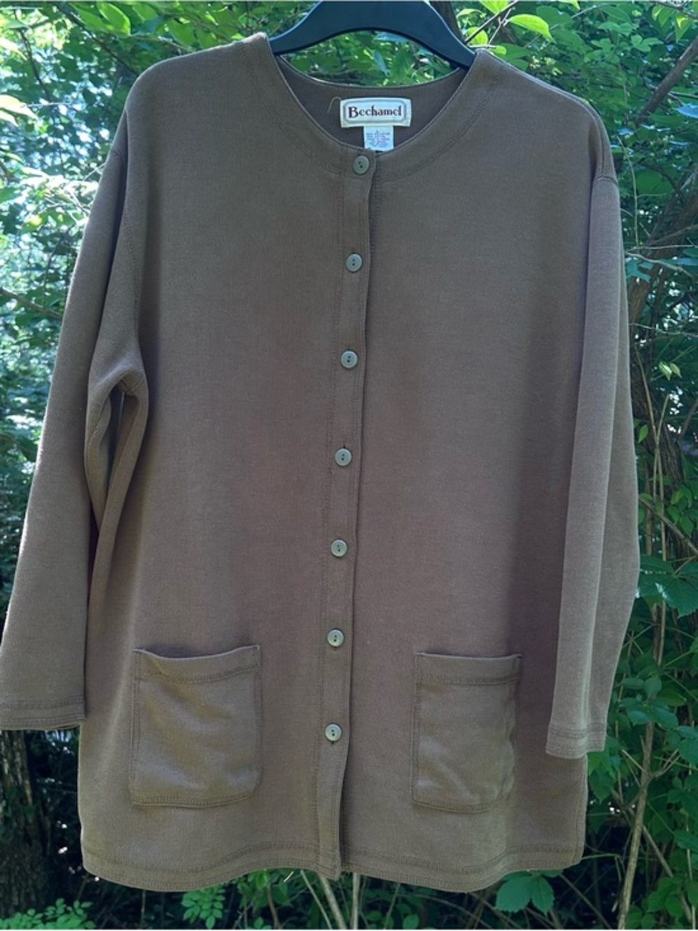 Vintage Bechamel Brown Button Down Cardigan With Pockets